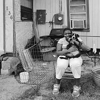  Quanteaka Powe and her pit bull puppy 