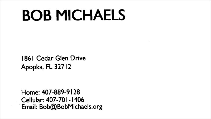 Bob Michaels business card001